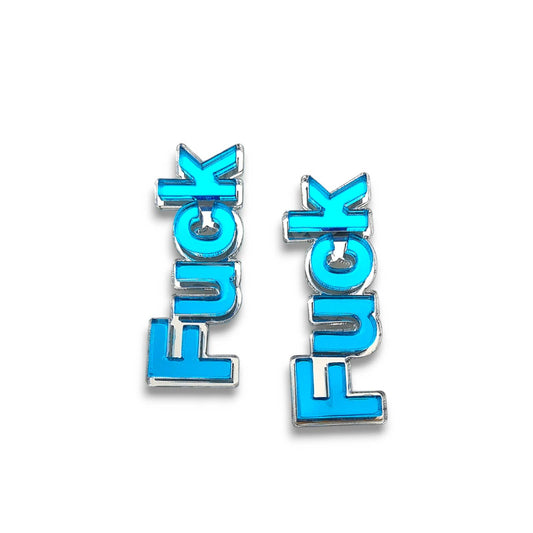 Fuck Mood Boucles d'oreilles Bleu | La Ptite Boutique